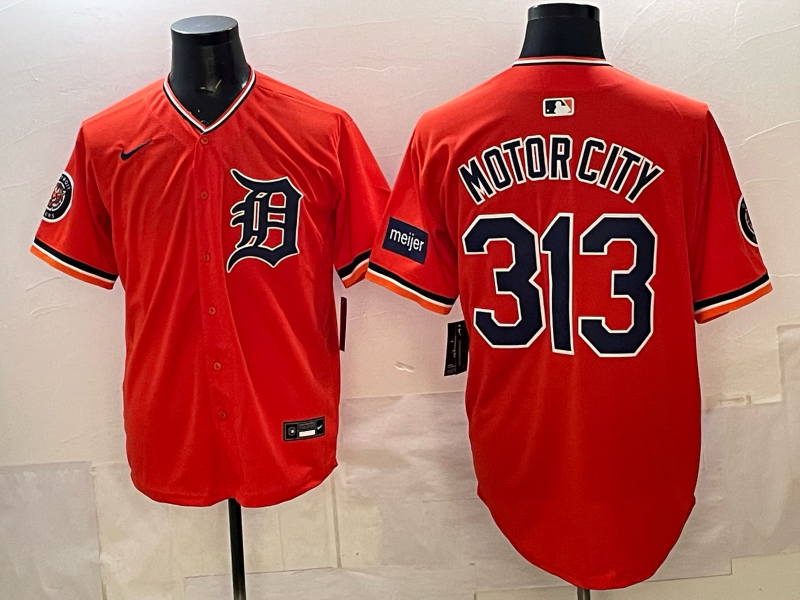 Men Detroit Tigers 313 Motorcity orange Game Nike MLB Jersey 2026005